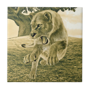 Carreau Chasse à la lionne
