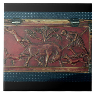 Carreau Chasse à verrat, plaque d'un cercueil bizantin,