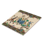 CARREAU CHASSE BESTIAIRE MÉDIÉVALE, OISEAU, FALCON (Côté)