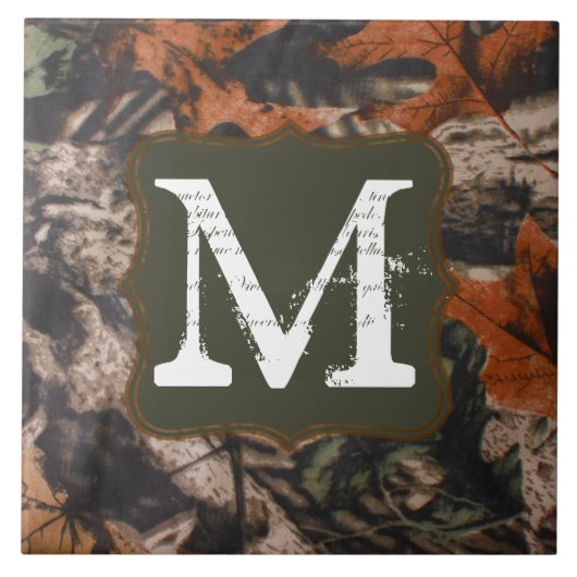 Carreau Chasse Camo Chasseurs Camoufle Monogramme Display (Devant)