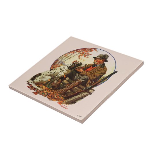 Carreau Chasseur et épagneul (Côté)