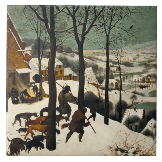 Carreau Chasseurs dans la neige (par Pieter Bruegel l'Anci (Devant)