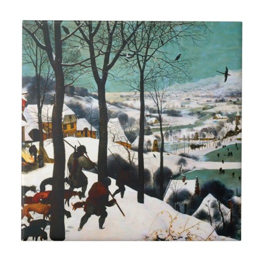 Carreau Chasseurs dans le paysage de neige Pieter Bruegel (Devant)