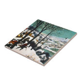 Carreau Chasseurs dans le paysage de neige Pieter Bruegel (Côté)
