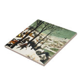 Carreau Chasseurs de Pieter Bruegel dans la tuile de neige (Côté)