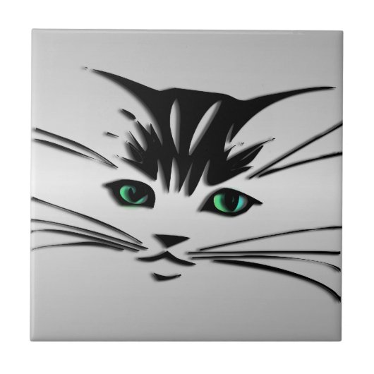 Carreau Chat à oeil vert (Devant)