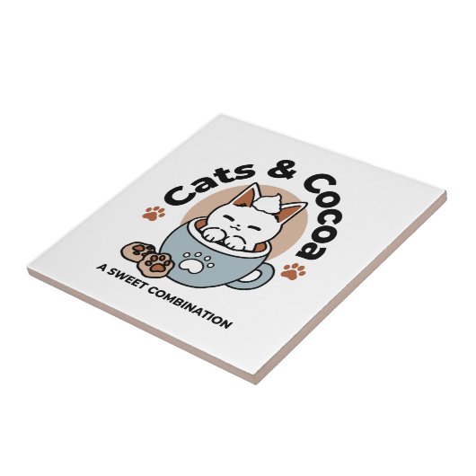 Carreau Chat adorable en Mug Conception de vacances - Chat (Côté)