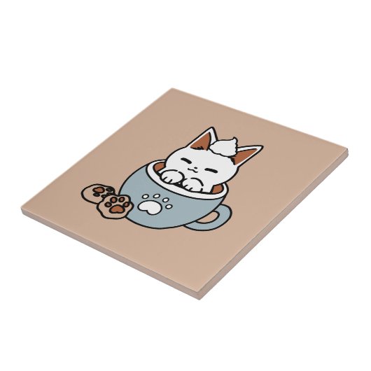 Carreau Chat adorable en Mug Conception de vacances - Chat (Côté)