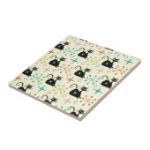 Carreau Chat atomique noir du milieu du siècle avec Starbu (Côté)