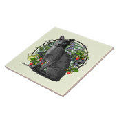 Carreau Chat bleu russe avec des baies (Côté)