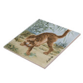 Carreau Chat Capturant Une Grenouille (Côté)