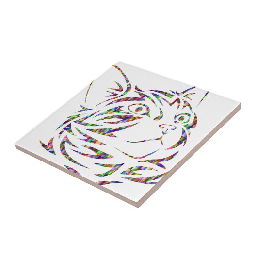 Carreau chat coloré (Côté)