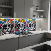 Carreau Chat cool Steampunk avec lunettes de soleil - Retr