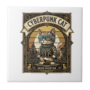 Carreau Chat Cyberpunk Chat Cyberpunk Vintage