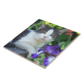 Carreau Chat dans le jardin (Côté)