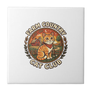 Carreau Chat de campagne - Cadeau pour amateur de chat de