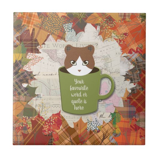 Carreau Chat de congé d'automne (Devant)