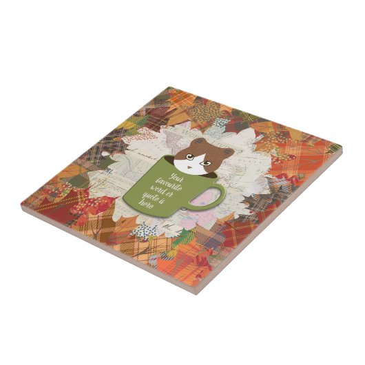 Carreau Chat de congé d'automne (Côté)