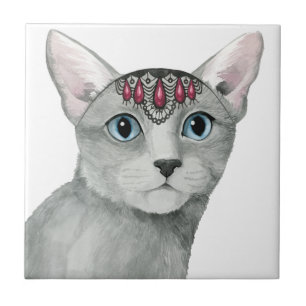 Carreau Chat de Downton incrusté de bijoux