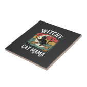 Carreau Chat de Halloween Sorcière Maman (Côté)
