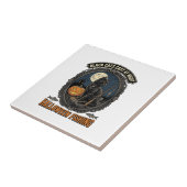 Carreau Chat de pêche Halloween Design de citrouille vinta (Côté)