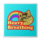 Carreau Chat de respiration lourde avec amour (Devant)