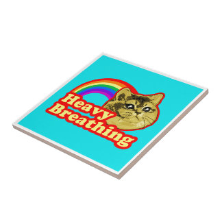 Carreau Chat de respiration lourde avec amour