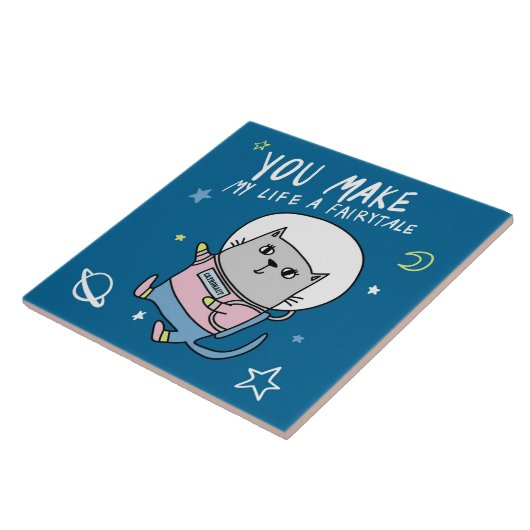 Carreau Chat d'espace mignon (Côté)