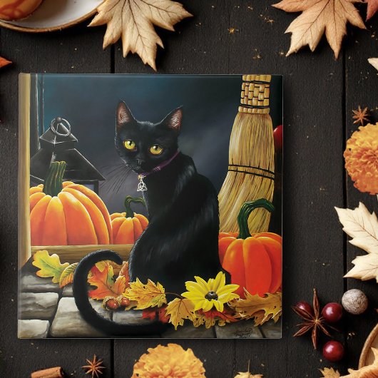 Carreau Chat d'Halloween noir