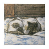 Carreau Chat dormant sur un lit par Claude Monet (Devant)