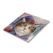 Carreau Chat drôle 631 Neige d'hiver (Côté)