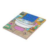 Carreau Chat drôle dans Bain 665 (Côté)