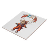 Carreau Chat drôle de parachutisme (Côté)