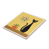 Carreau Chat du milieu du siècle avec horloge Starburst su (Côté)