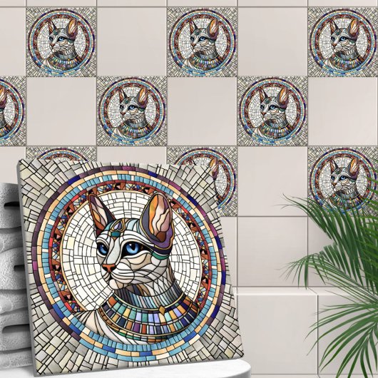Carreau Chat égyptien - Art Mosaïque