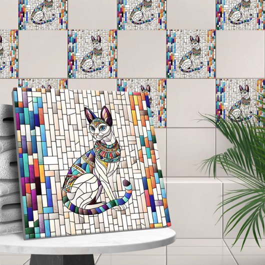 Carreau Chat égyptien - Art Mosaïque