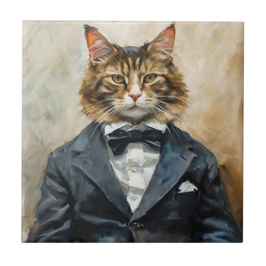 Carreau Chat en costume (Devant)
