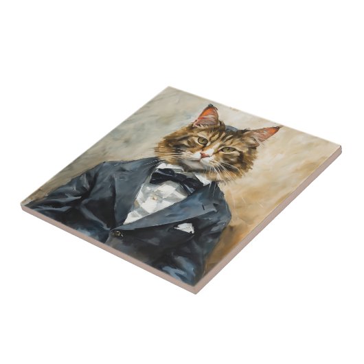 Carreau Chat en costume (Côté)