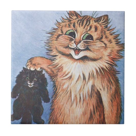 Carreau Chat et chatons, Louis Wain (Devant)