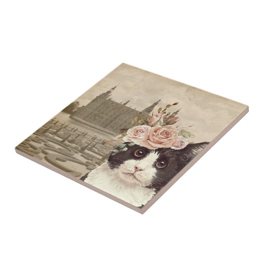 Carreau Chat fantaisie & Château (Côté)