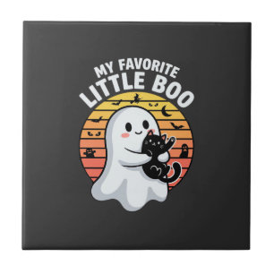 Carreau Chat fantôme de Halloween Little Boo