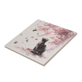 Carreau Chat Fleur de Cerisier et Papillons (9) (Côté)