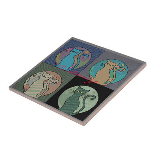 Carreau Chat Lady Multi Chats assis Thunder_Cove (Côté)