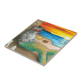 Carreau Chat Mermaid 25 Beach Sunset (Côté)