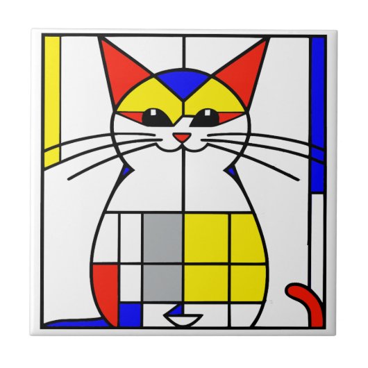 Carreau chat Mondrian (Devant)