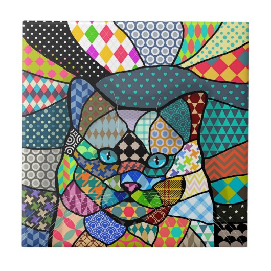 Carreau Chat Motif multicolore 691 (Devant)