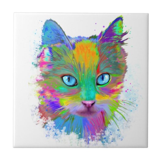 Carreau Chat multicolore 688 (Devant)