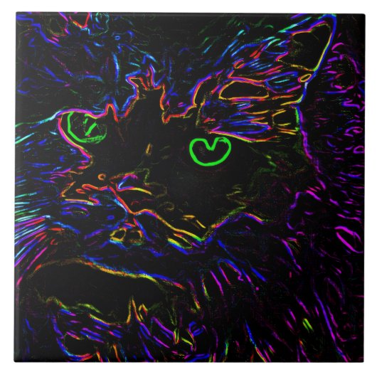Carreau Chat Neon Glow (Devant)