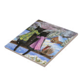 Carreau Chat noir 585 neige d'hiver Écureuil (Côté)