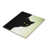 Carreau Chat noir à oreille verte (Côté)